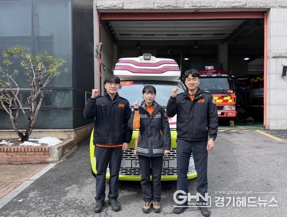 (가운119안전센터 구급대원)왼쪽부터 소방교 이우빈, 소방교 정소라, 소방교 정기용