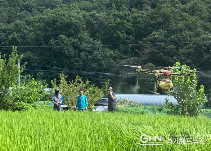 남양주시, 드론 활용한 병해충 방제…농업현장 지원 강화