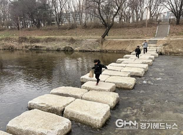 성남시 분당구 구미동 성남물빛공원~무지개마을 잇는 탄천 징검다리