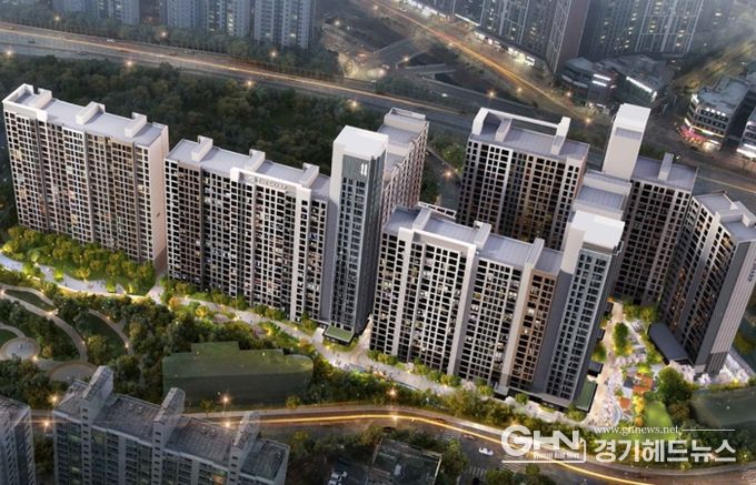 용인특례시에서 공동주택 리모델링 사업이 최종 승인된 수지구 성복역 리버파크 공동주택 조감도